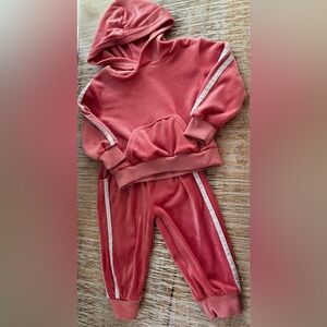 Kids Tales Boys Girls 2Pcs Velvet Hooded Tracksuit